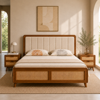 California Teak Wood Fabric NS Bed