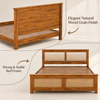 California Teak Wood Fabric NS Bed