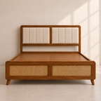 California Teak Wood Fabric NS Bed