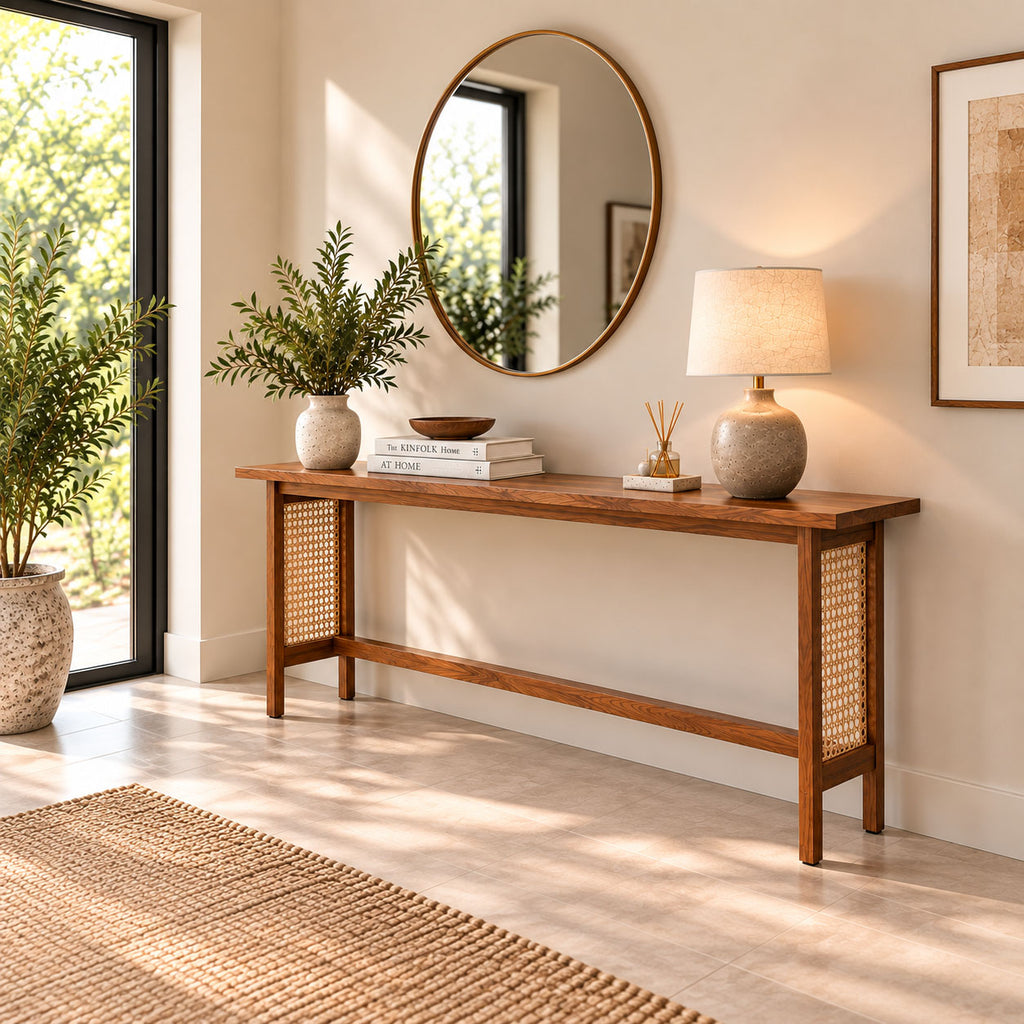 California Teak Wood Console Table 132CM