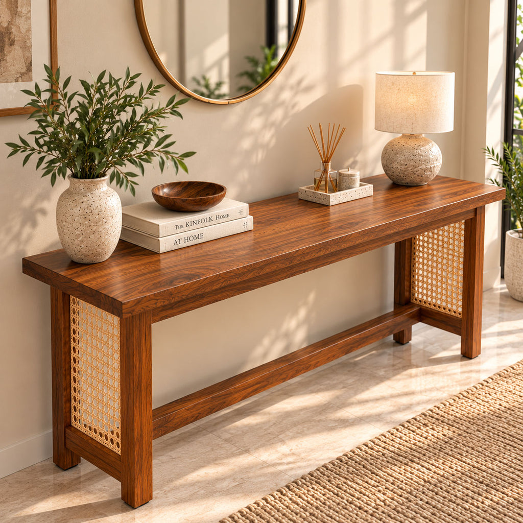California Teak Wood Console Table 132CM