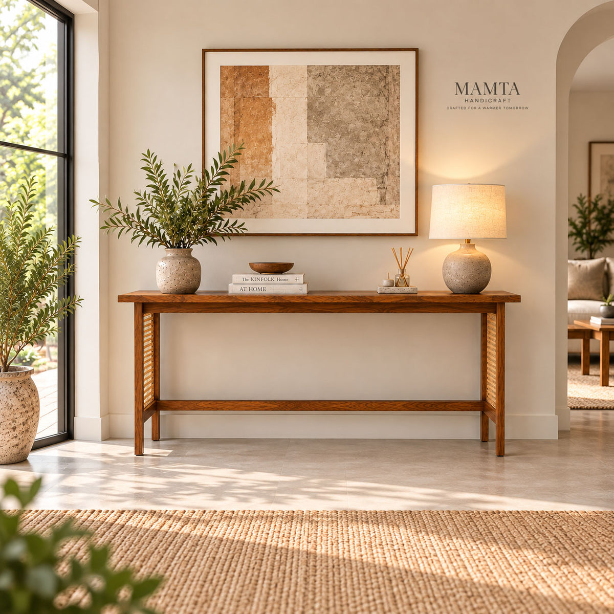 California Teak Wood Console Table 132CM