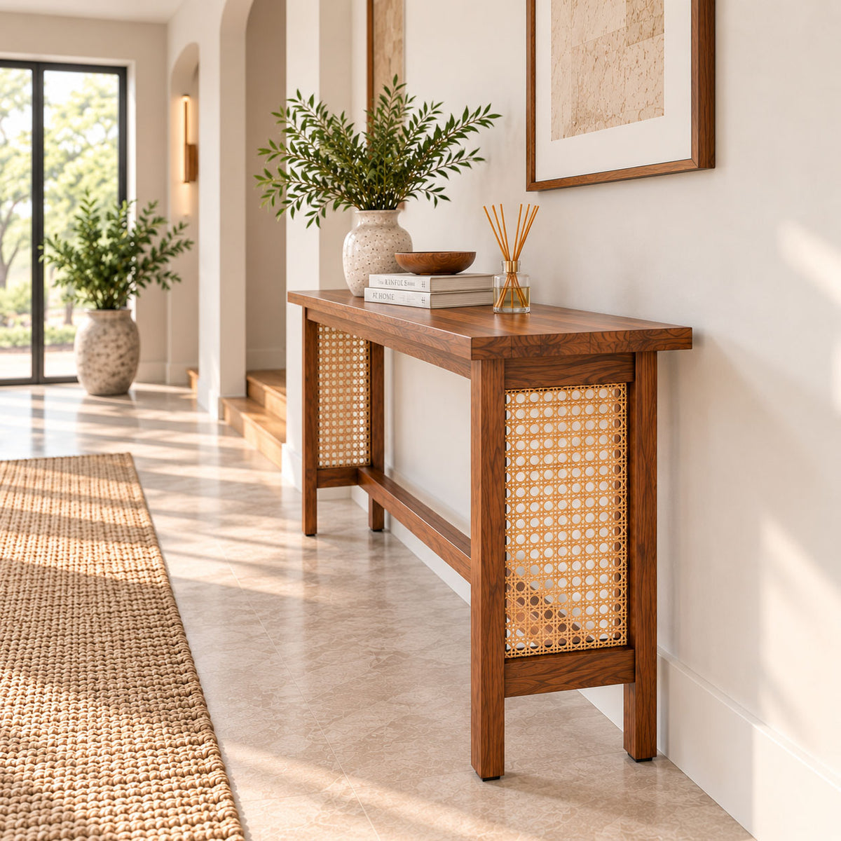 California Teak Wood Console Table 132CM