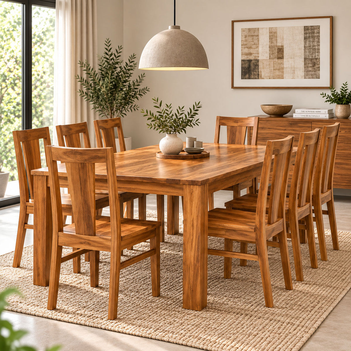 California Teak Wood Dining Chair (Set of 2)