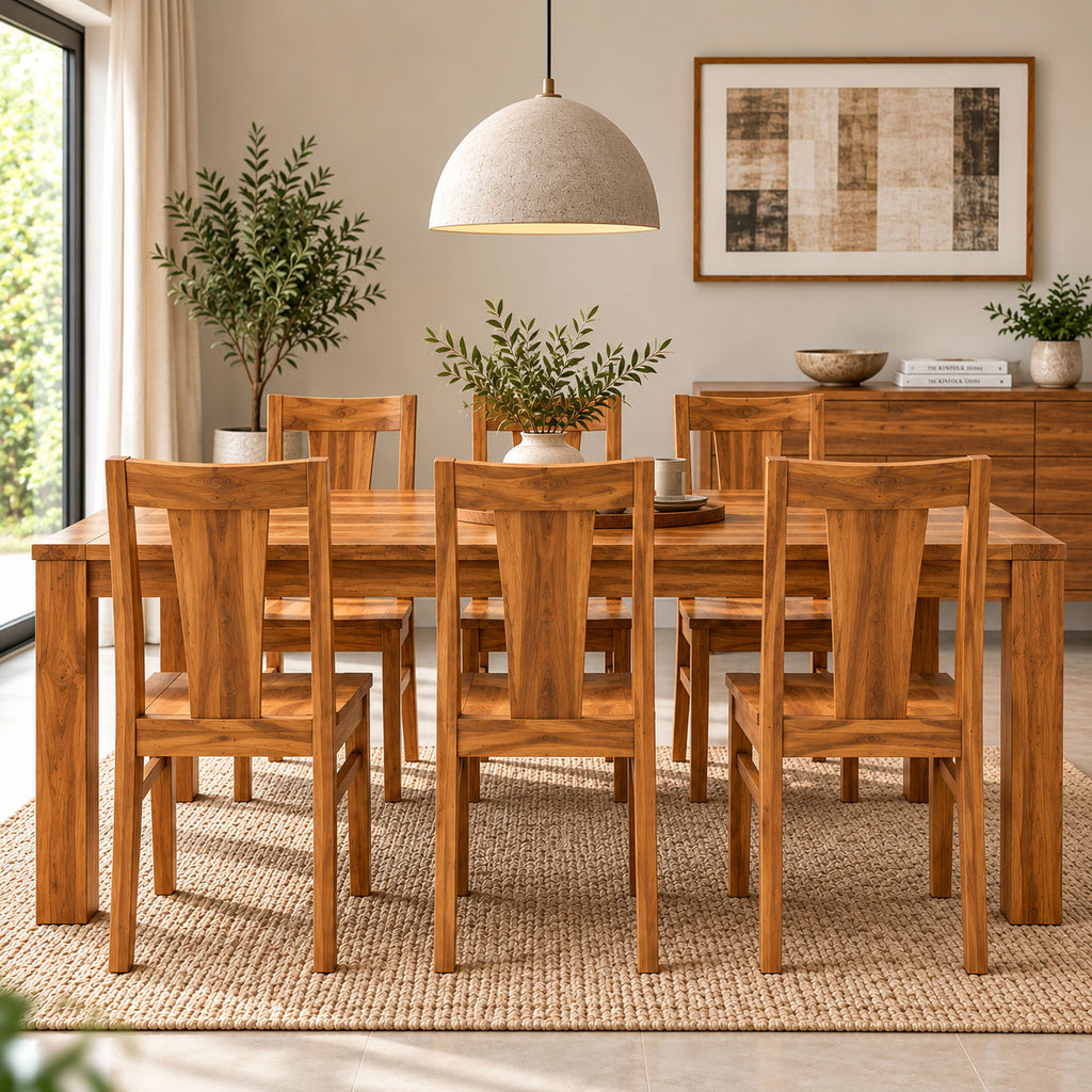California Teak Wood Dining Chair (Set of 2)