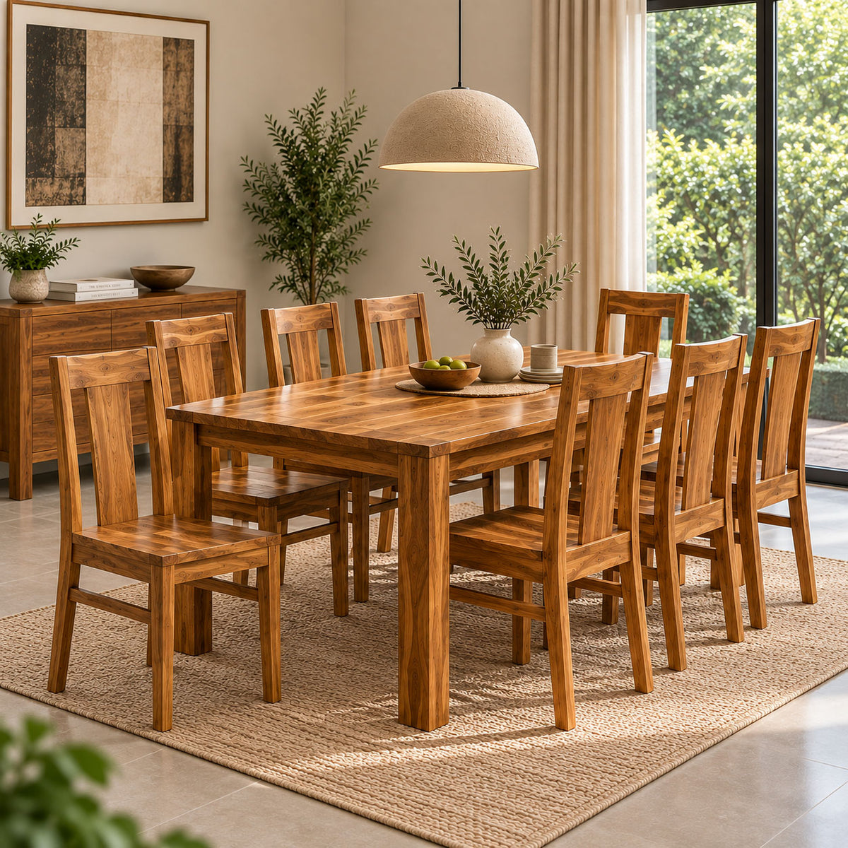 California Teak Wood Dining Chair (Set of 2)