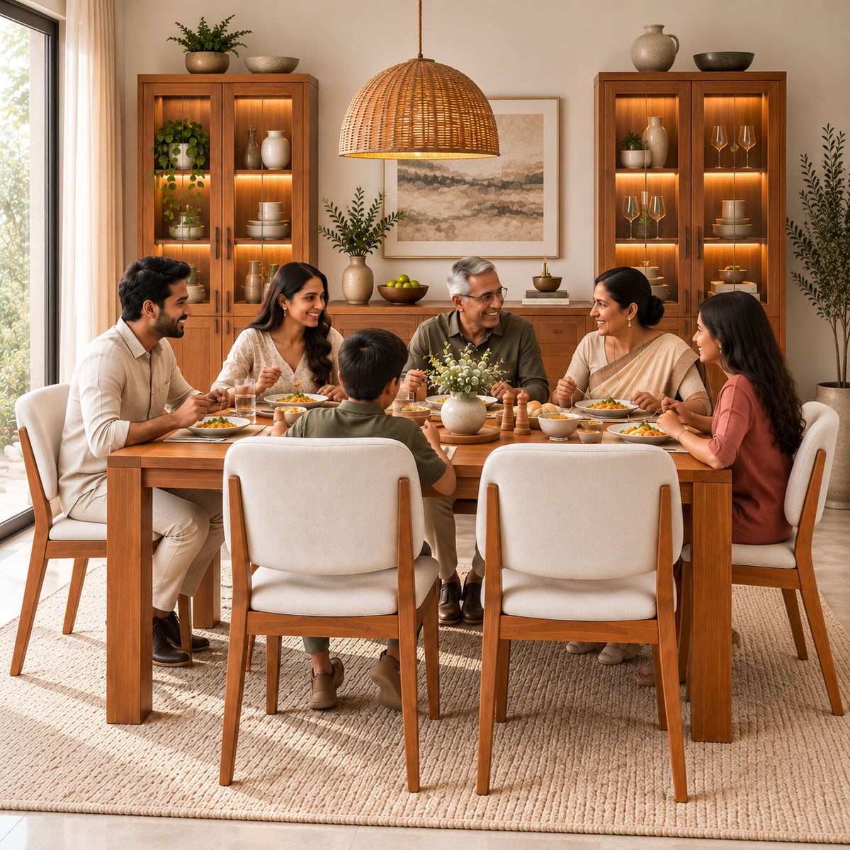 California Teak Wood Dining Table 8 Seater
