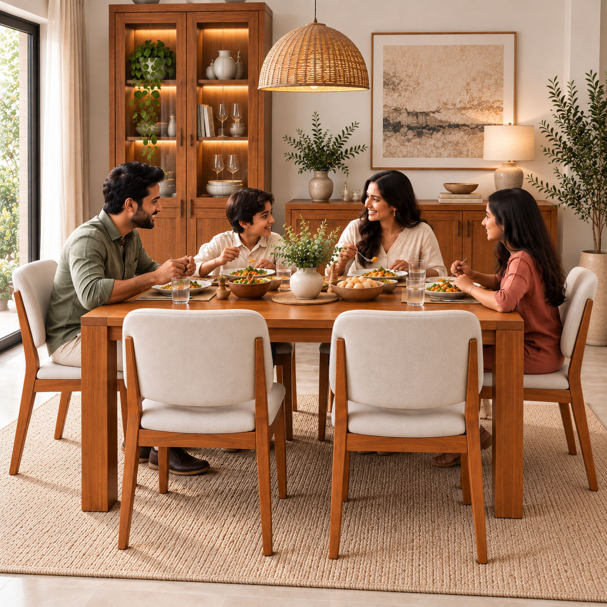 California Teak Wood Dining Table 8 Seater