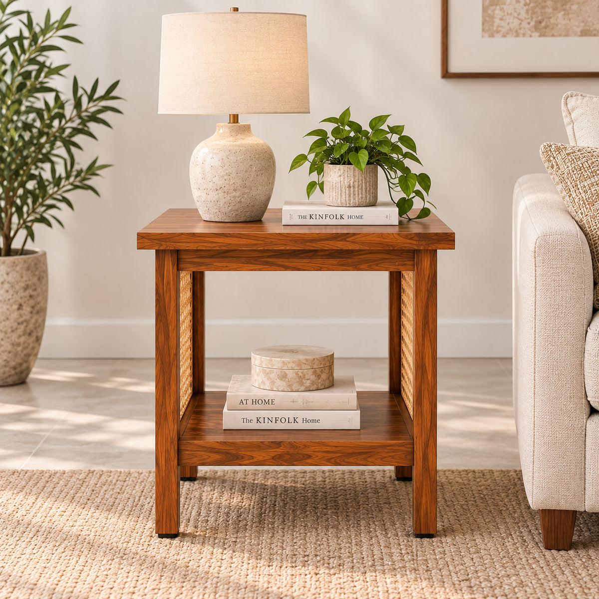 California Teak Wood End Table