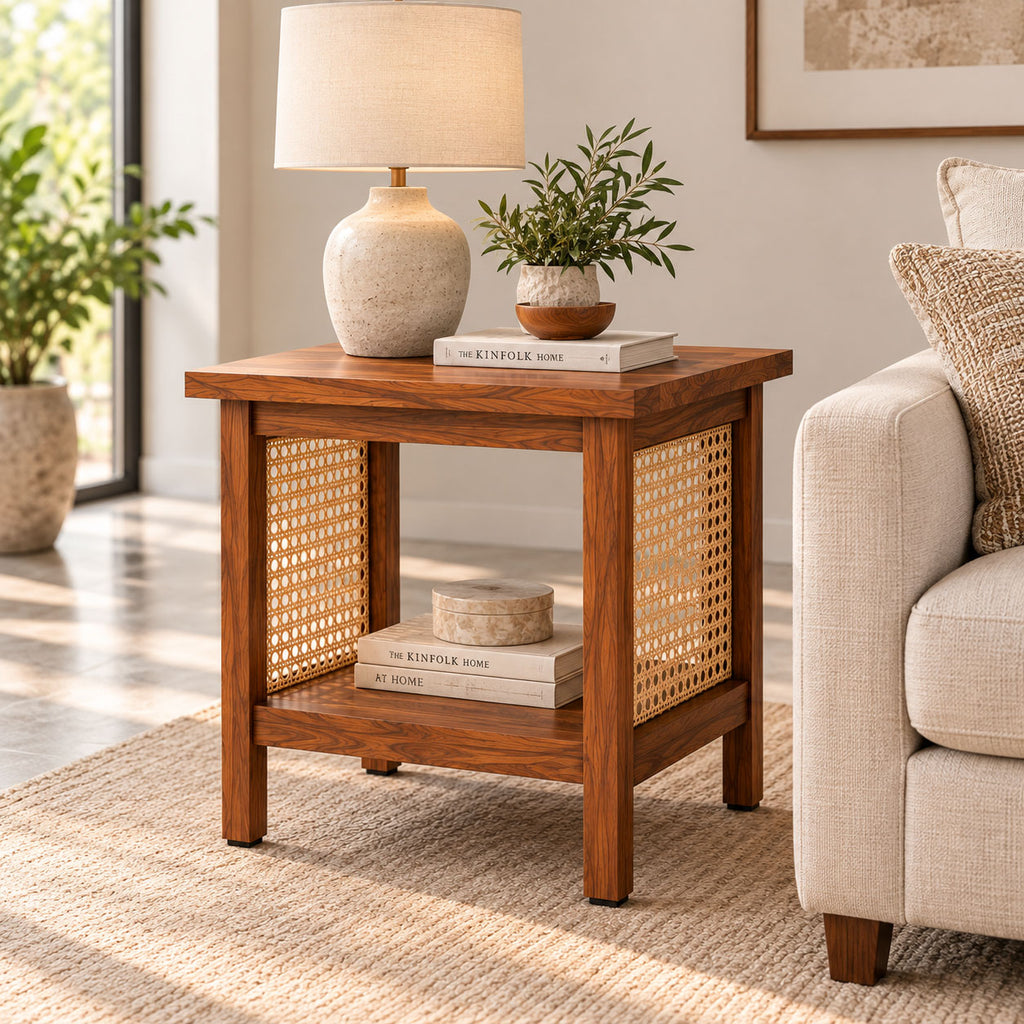 California Teak Wood End Table