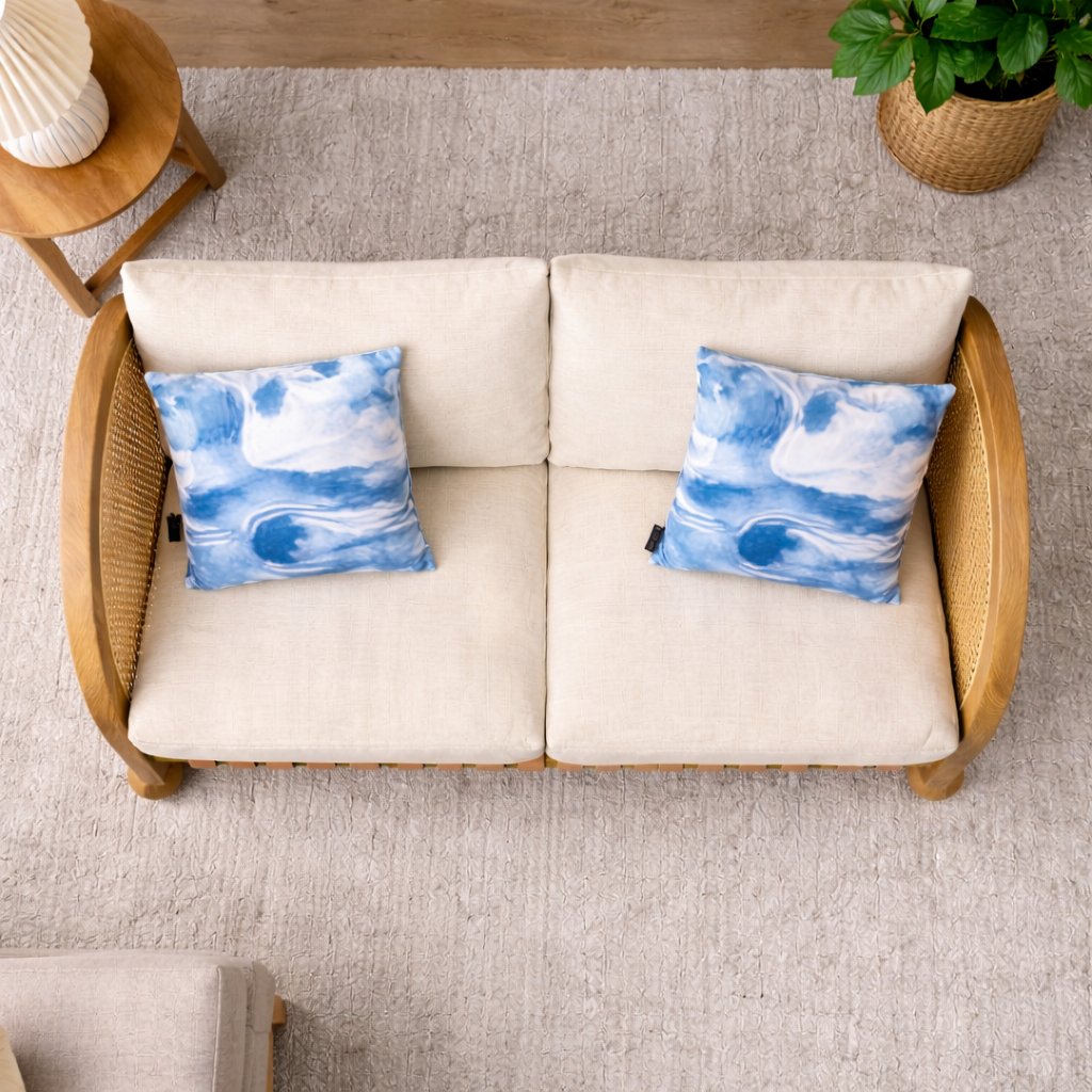 Valencia Rattan 2 Seater Curved Sofa Lifestyle | Mamta Handicraft