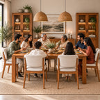 California Teak Wood Dining Table 6 Seater