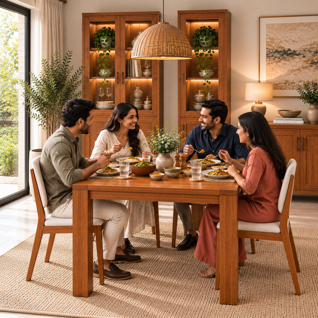California Teak Wood Dining Table 4 Seater