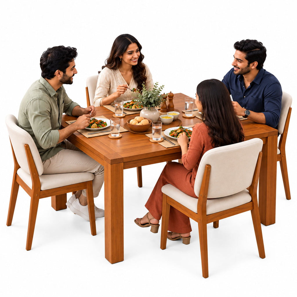 California Teak Wood Dining Table 4 Seater