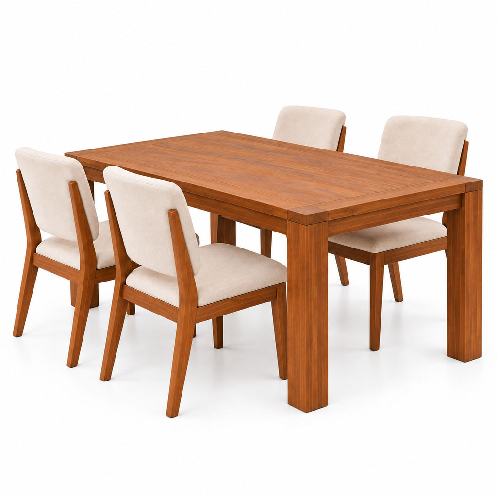 California Teak Wood Dining Table 4 Seater