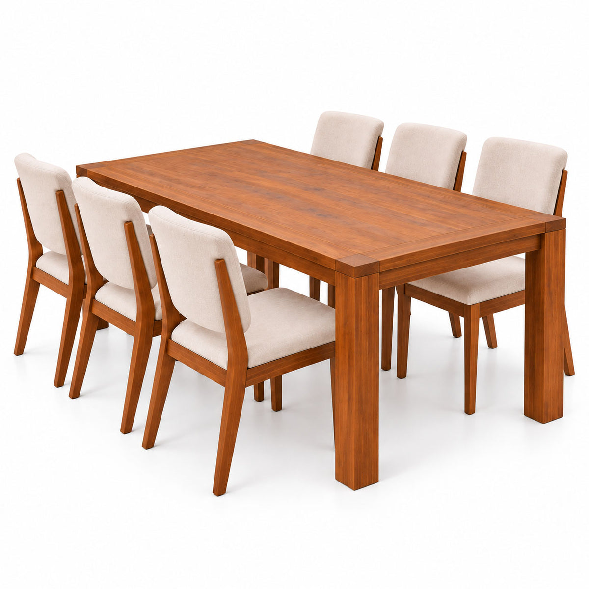 California Teak Wood Dining Table 6 Seater