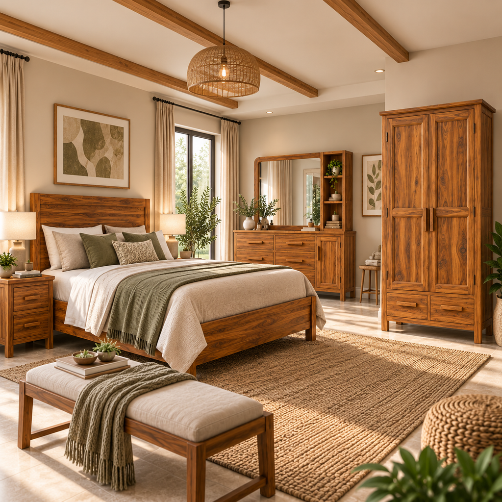 Spain Teak Wood Wardrobe