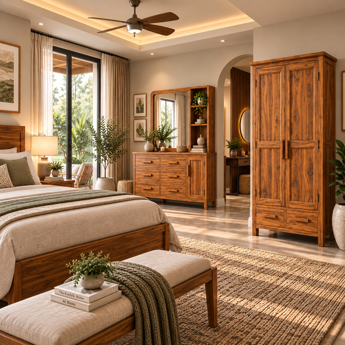 Spain Teak Wood Wardrobe