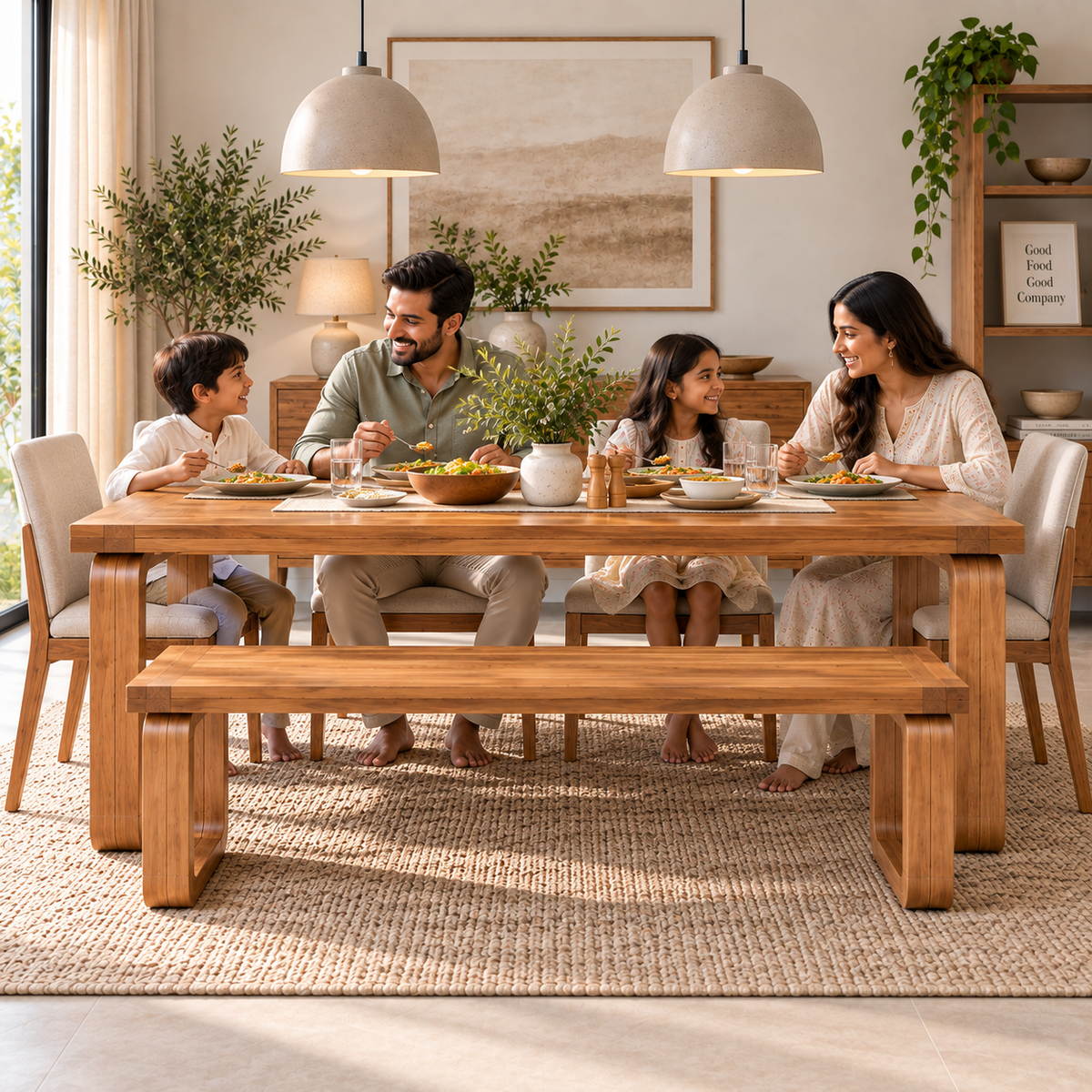 Spain Teak Wood Dining Bench