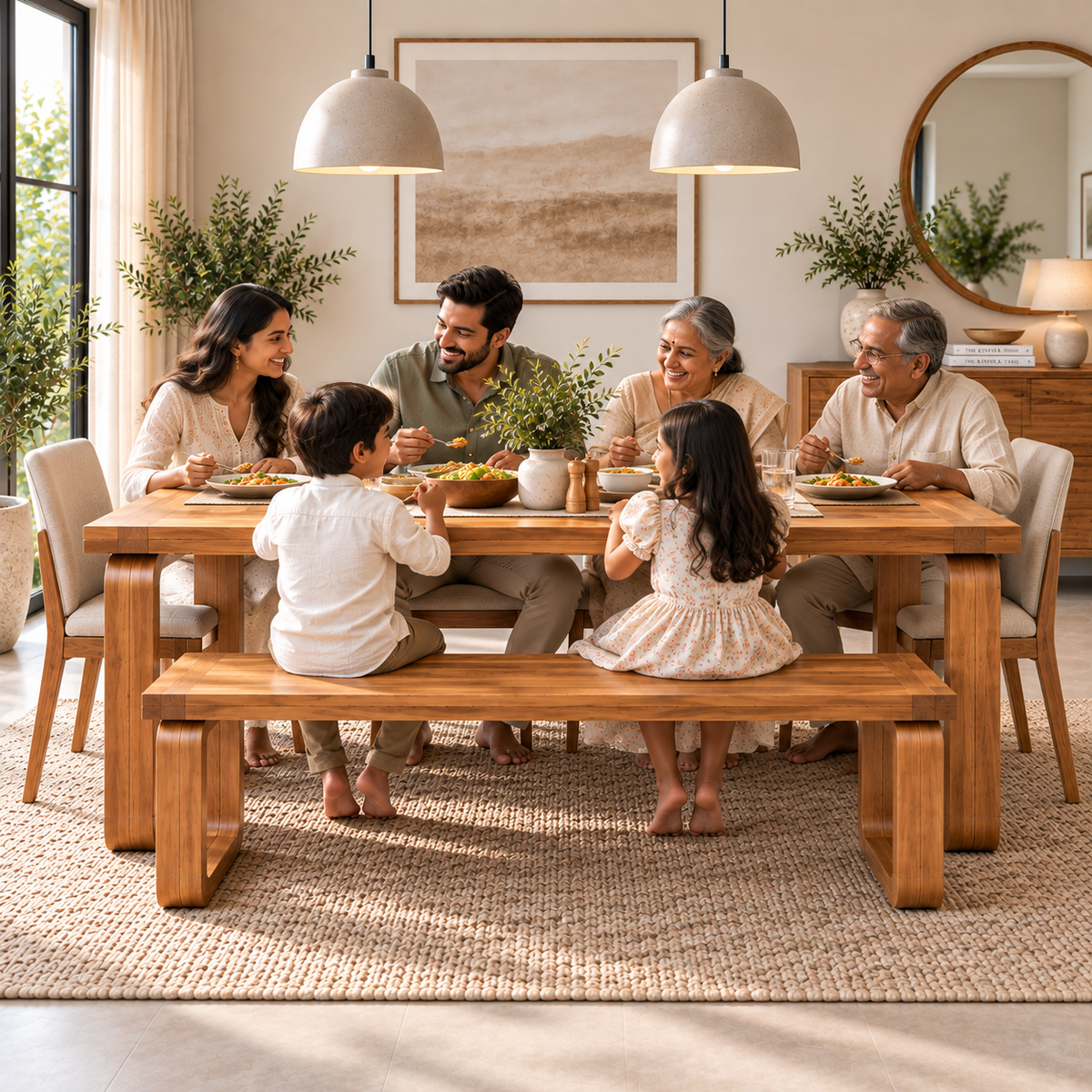 Spain Teak Wood Dining Bench