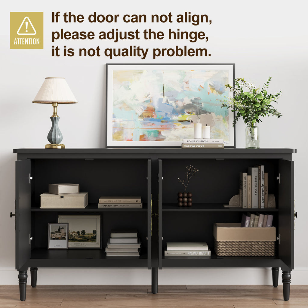 Collynns 58" W Sideboard Cabinet with Adjustable Shelves and 4 Doors