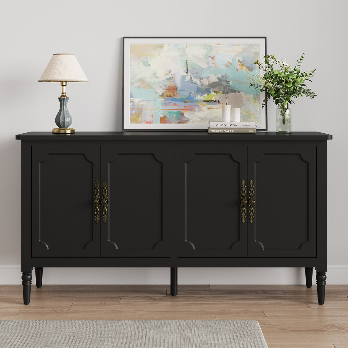 Collynns 58" W Sideboard Cabinet with Adjustable Shelves and 4 Doors