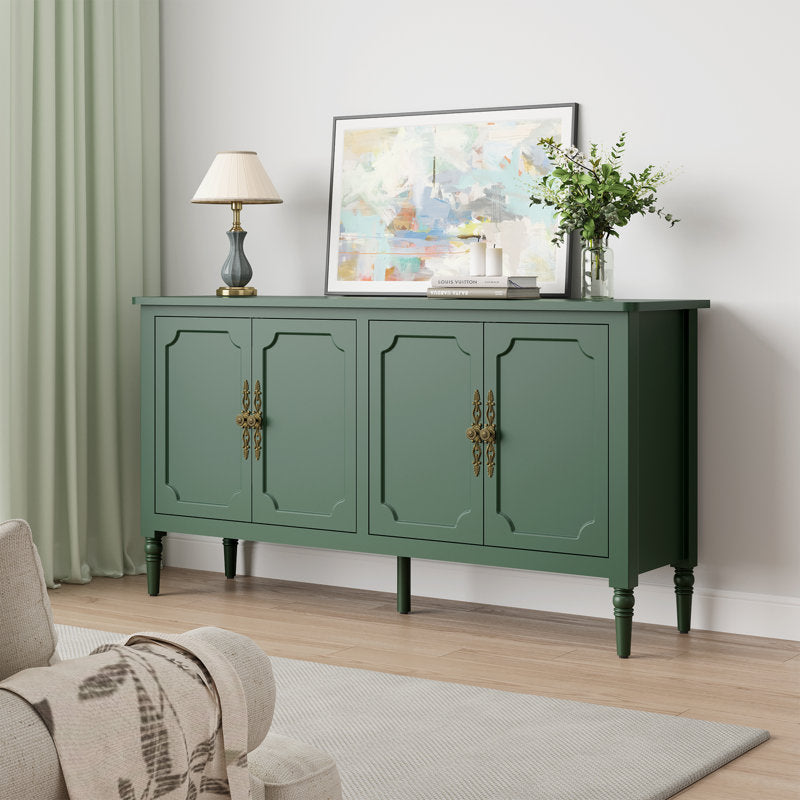 Solid Wood Sideboard Cabinet — 4 Doors with Adjustable Shelves | Mamta Handicraft