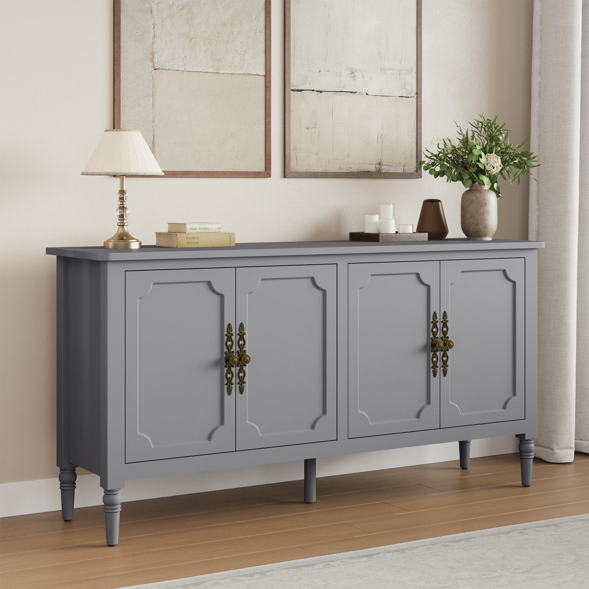 Collynns 58" W Sideboard Cabinet with Adjustable Shelves and 4 Doors