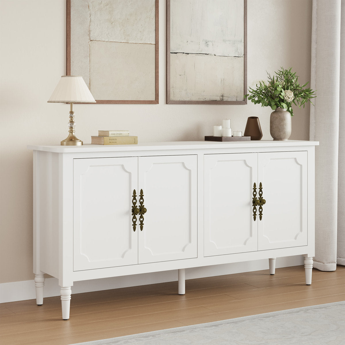 Collynns 58" W Sideboard Cabinet with Adjustable Shelves and 4 Doors