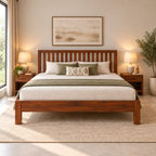 Dakota Teak Wood Cane Bed