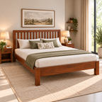 Dakota Teak Wood Cane Bed