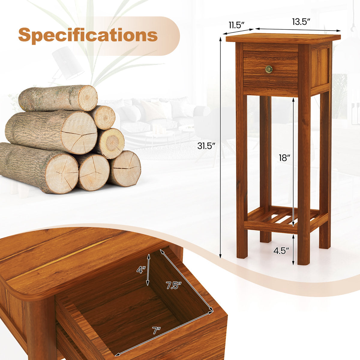 Darcey 14'' W Nightstand