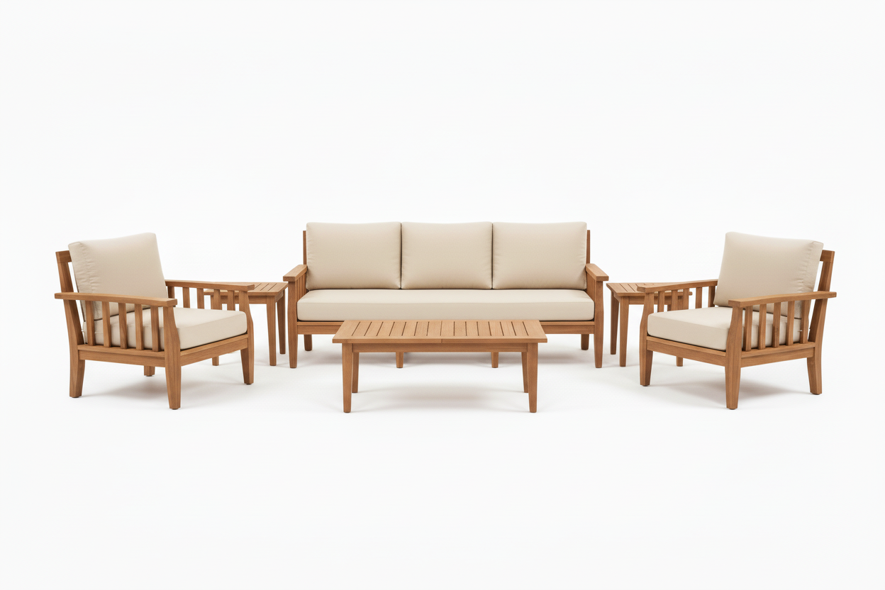 URBAN 3+1+1  Seater TEAK Wood Sofa