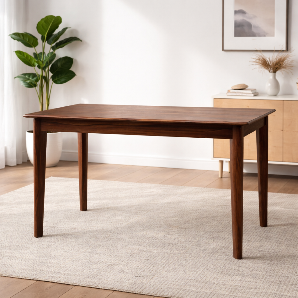 Urban Living Solid Sheesham Wood Six Seater Dining Table Set with Bench-Honey