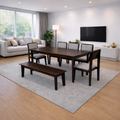 Urban Living Solid Sheesham Wood 8 Seater Dining Set with Bench Walnut | Mamta Handicraft