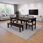 Urban Living Solid Sheesham Wood 8 Seater Dining Set with Bench Walnut | Mamta Handicraft
