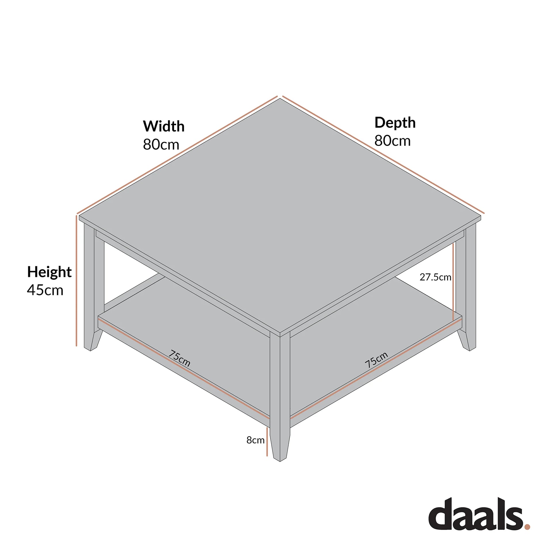 Wynmist 80cm Square Coffee Table