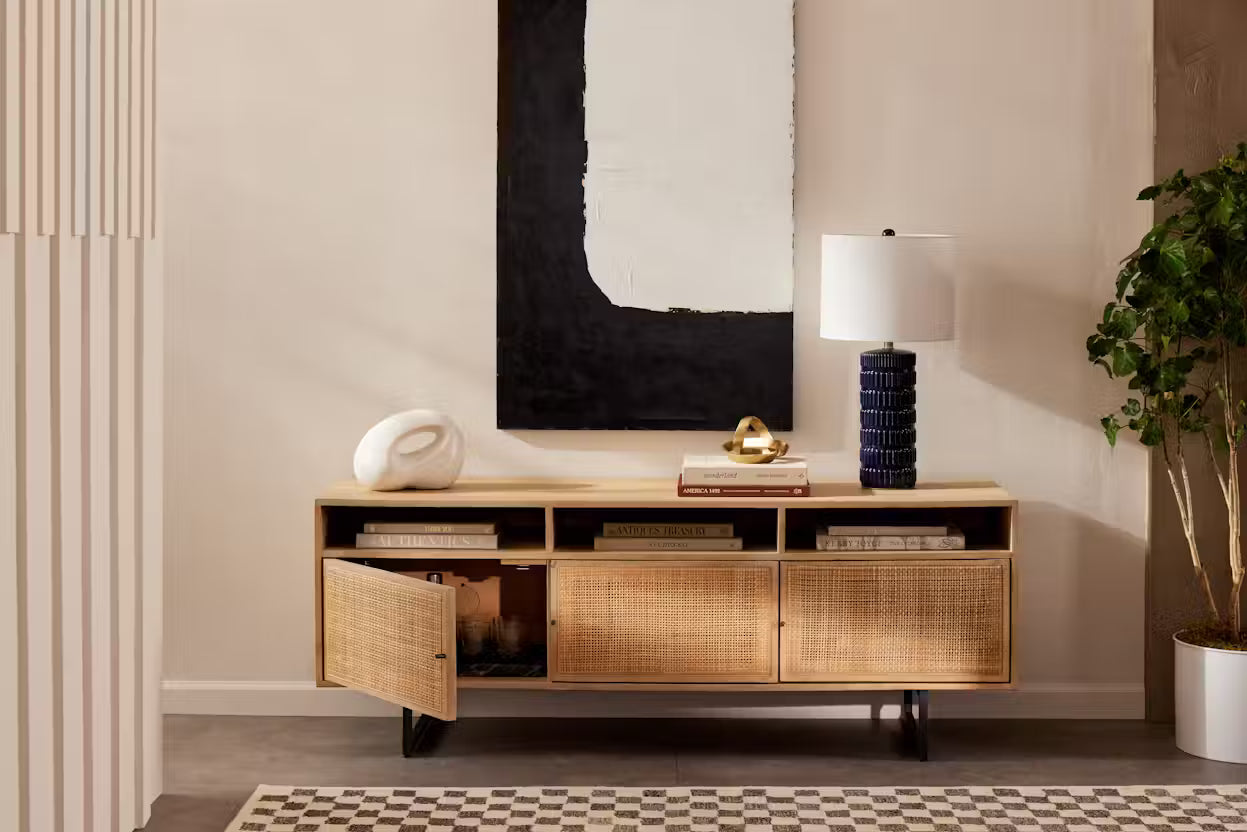 Oslo Solid Wood Media Console | Mamta Handicraft