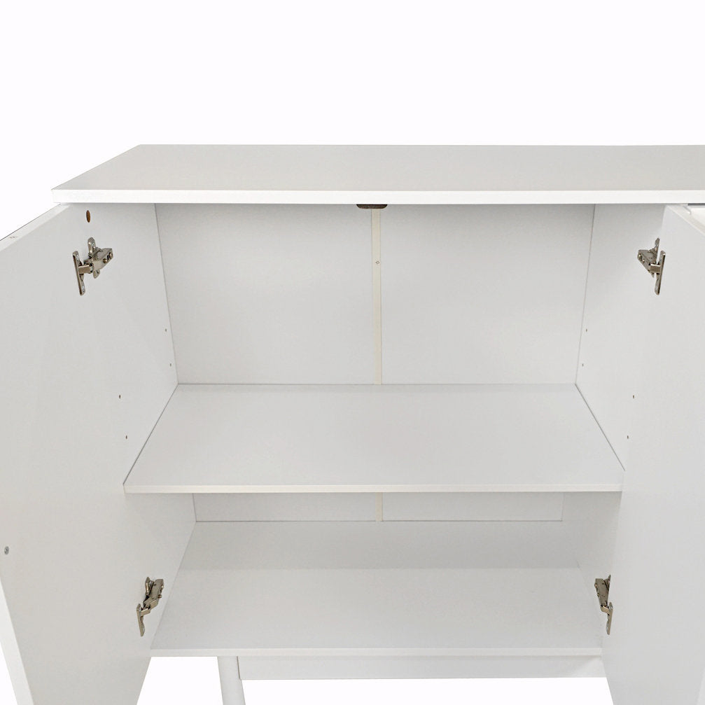 Functional 4-Door Intaglio Storage Cabinet Buffet Cabinet Sideboard Cabinet Office Credenza