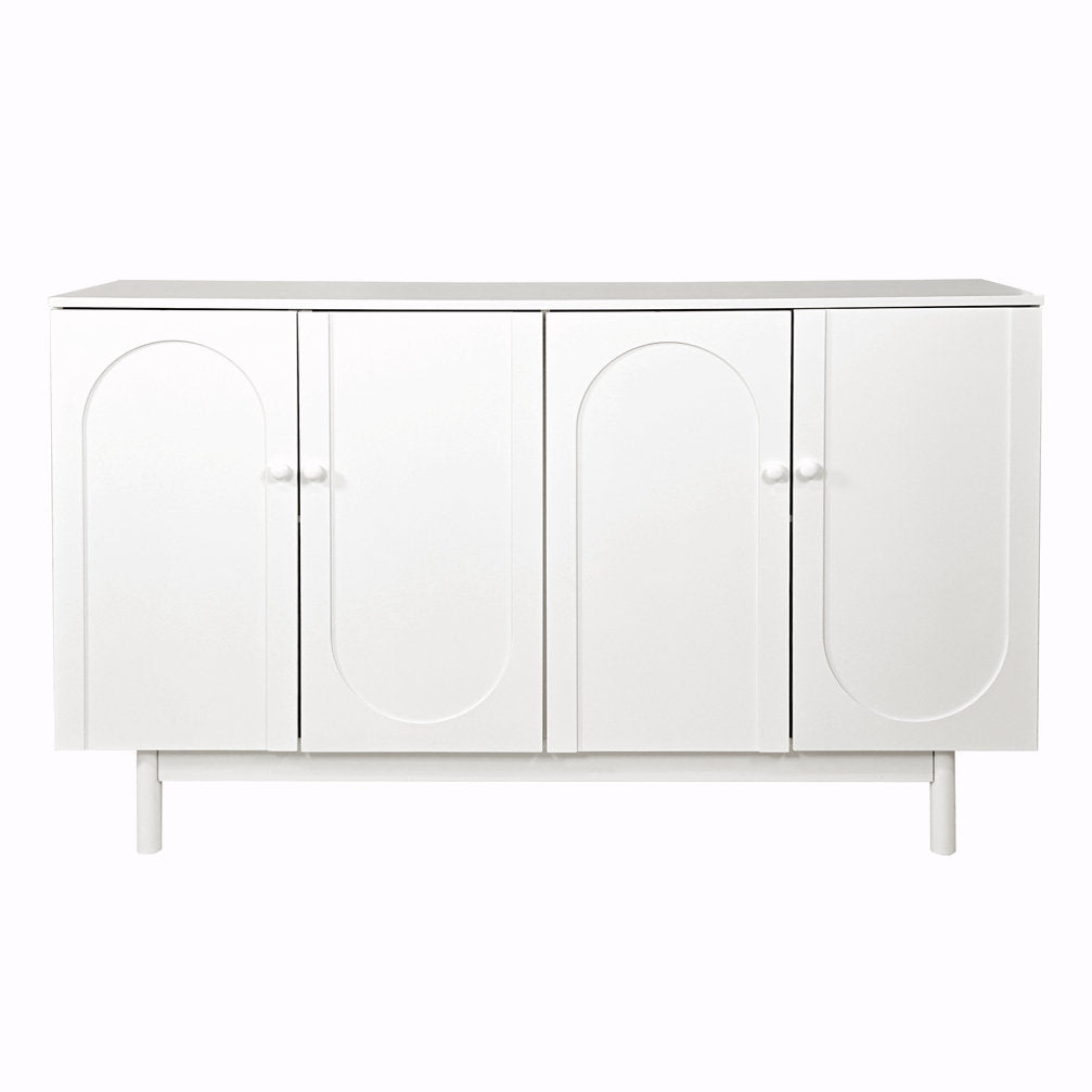Functional 4-Door Intaglio Storage Cabinet Buffet Cabinet Sideboard Cabinet Office Credenza