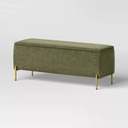 Upholstered Storage Bench — Sage Green | Mamta Handicraft