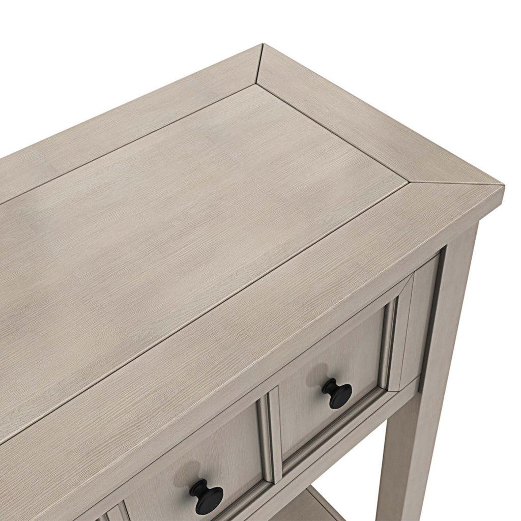 Himanshu Rustic Entryway Console Table, 60" Long Sofa Table with two Different Size Drawers and Bottom Shelf for Storage