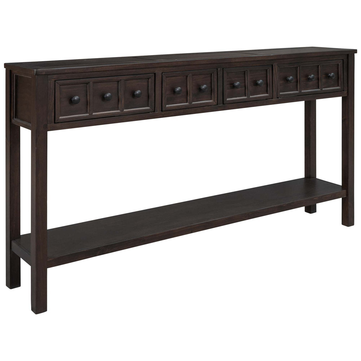 Himanshu Rustic Entryway Console Table, 60" Long Sofa Table with two Different Size Drawers and Bottom Shelf for Storage