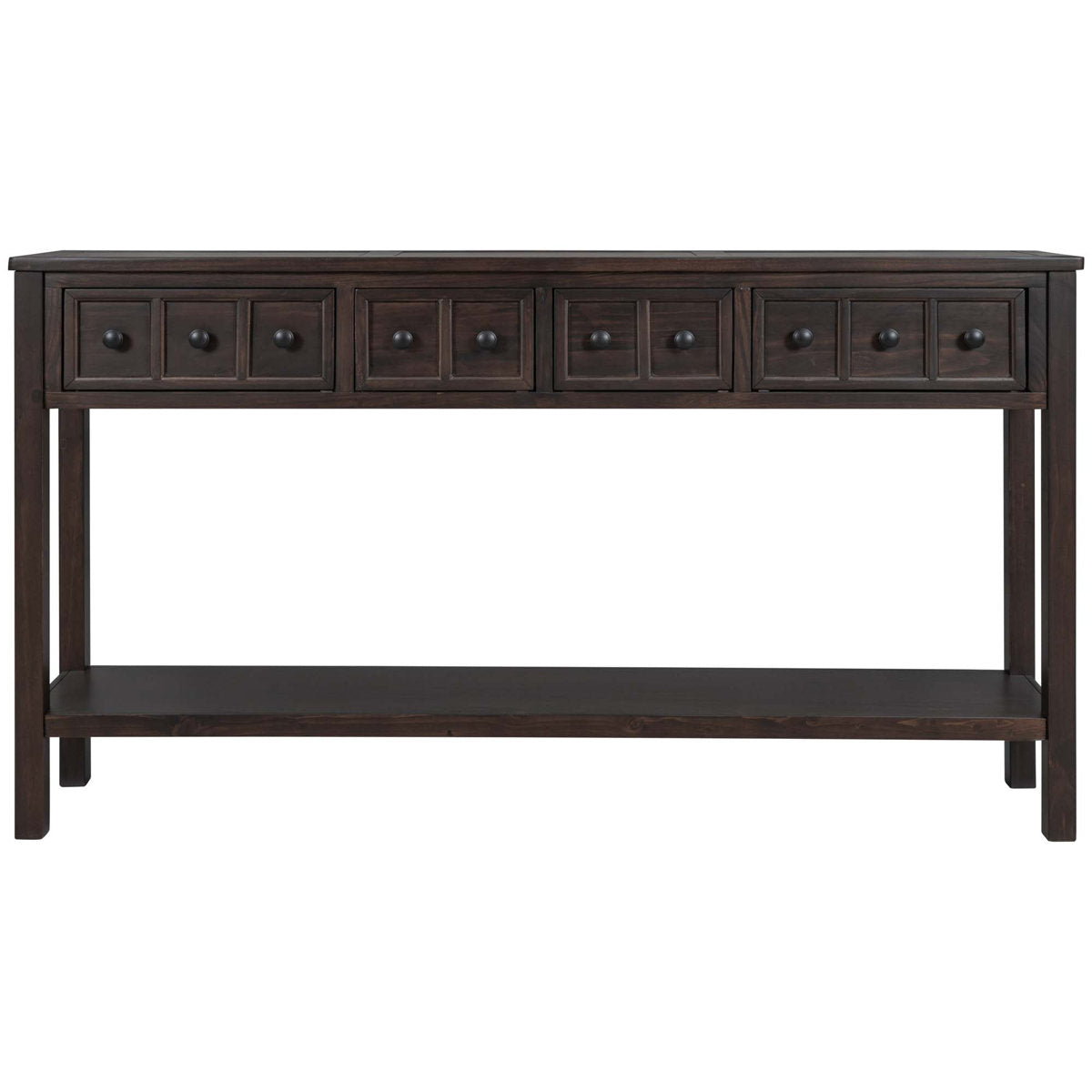 Himanshu Rustic Entryway Console Table, 60" Long Sofa Table with two Different Size Drawers and Bottom Shelf for Storage