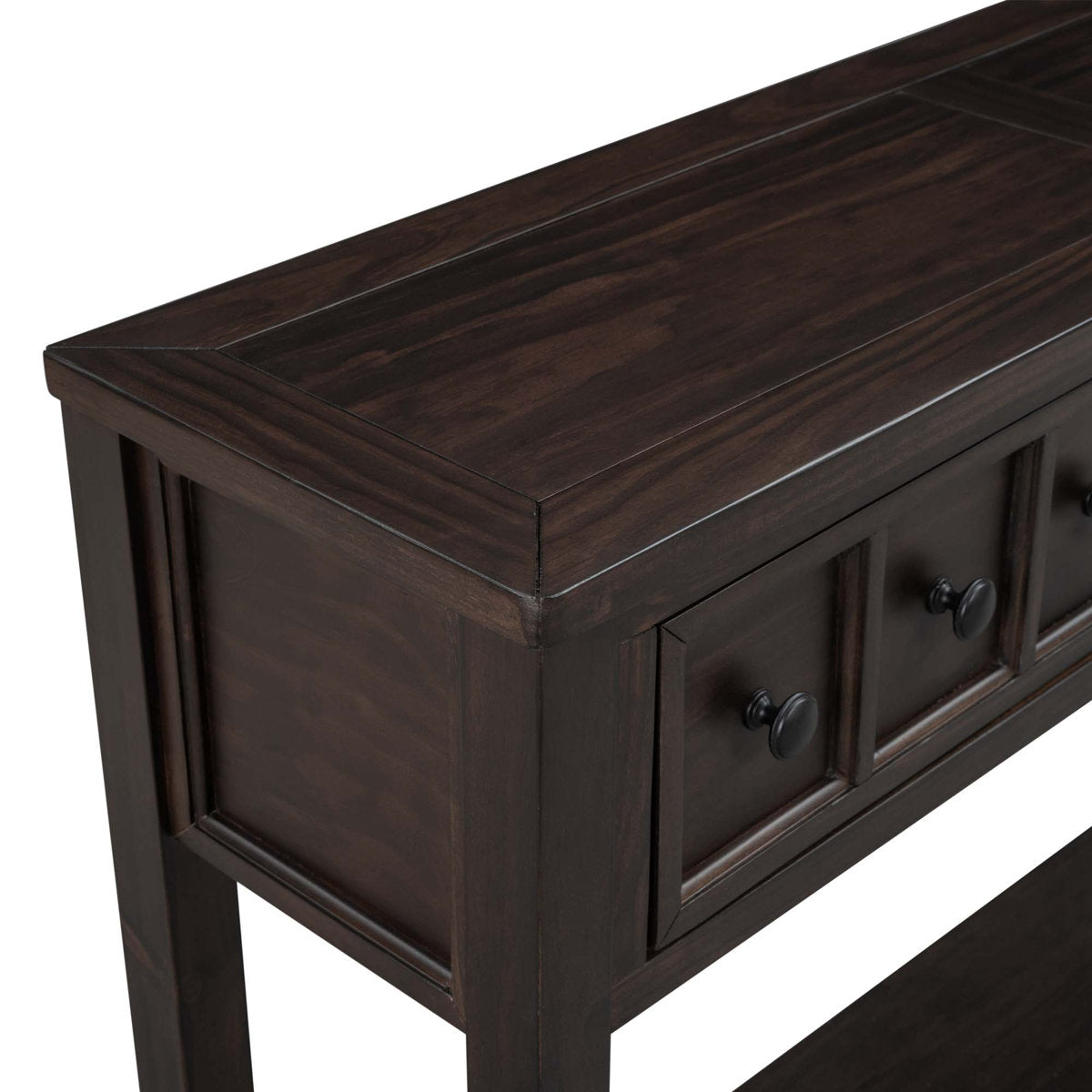 Himanshu Rustic Entryway Console Table, 60" Long Sofa Table with two Different Size Drawers and Bottom Shelf for Storage