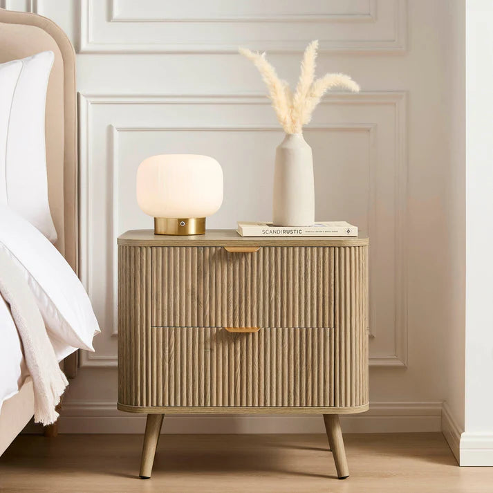 Selin Solid Wood 2-Drawer Bedside Table | Mamta Handicraft
