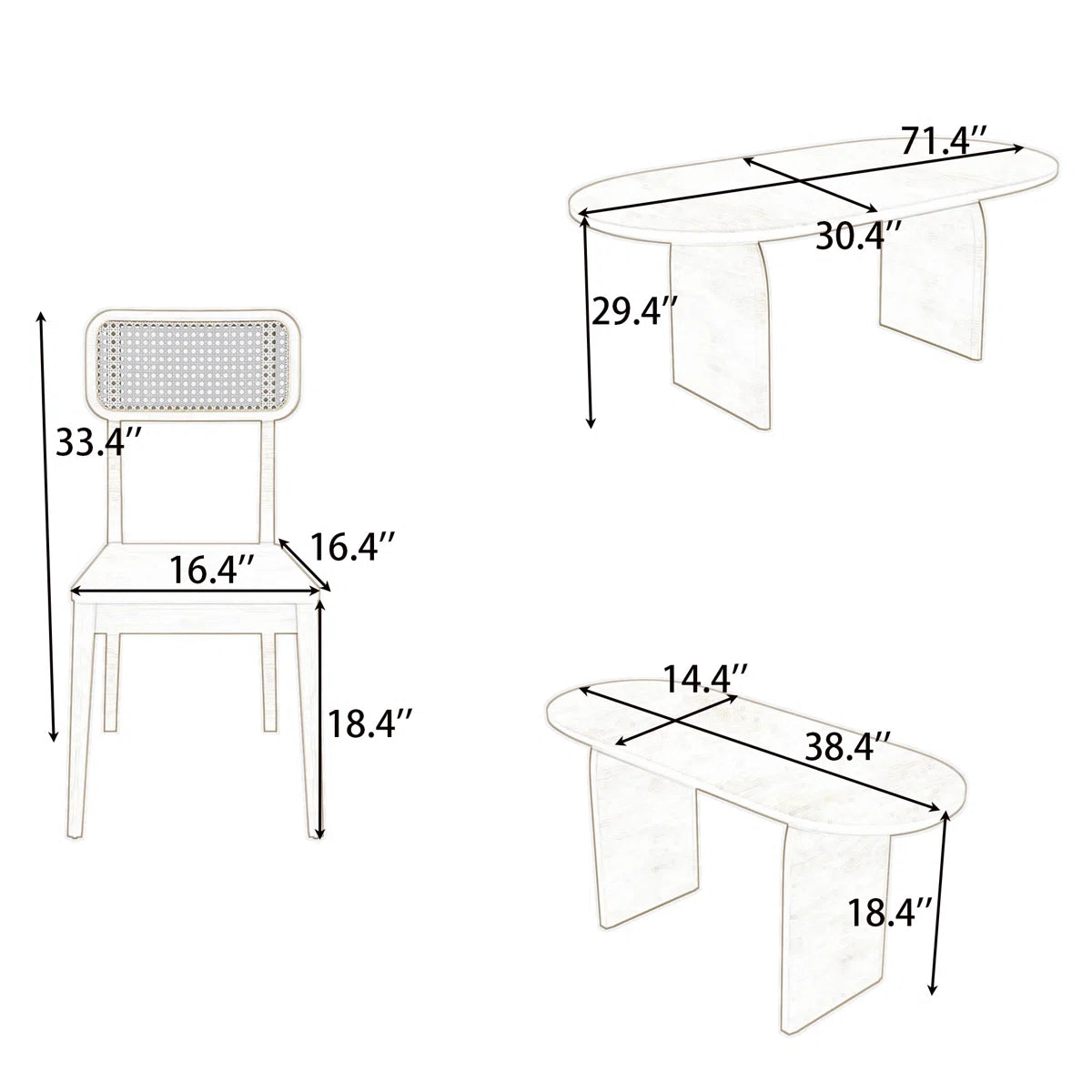 Austin Oval Dining Set Chair Detail | Mamta Handicraft