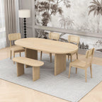 Austin Oval Dining Table Set – Lightwood 6-Seater