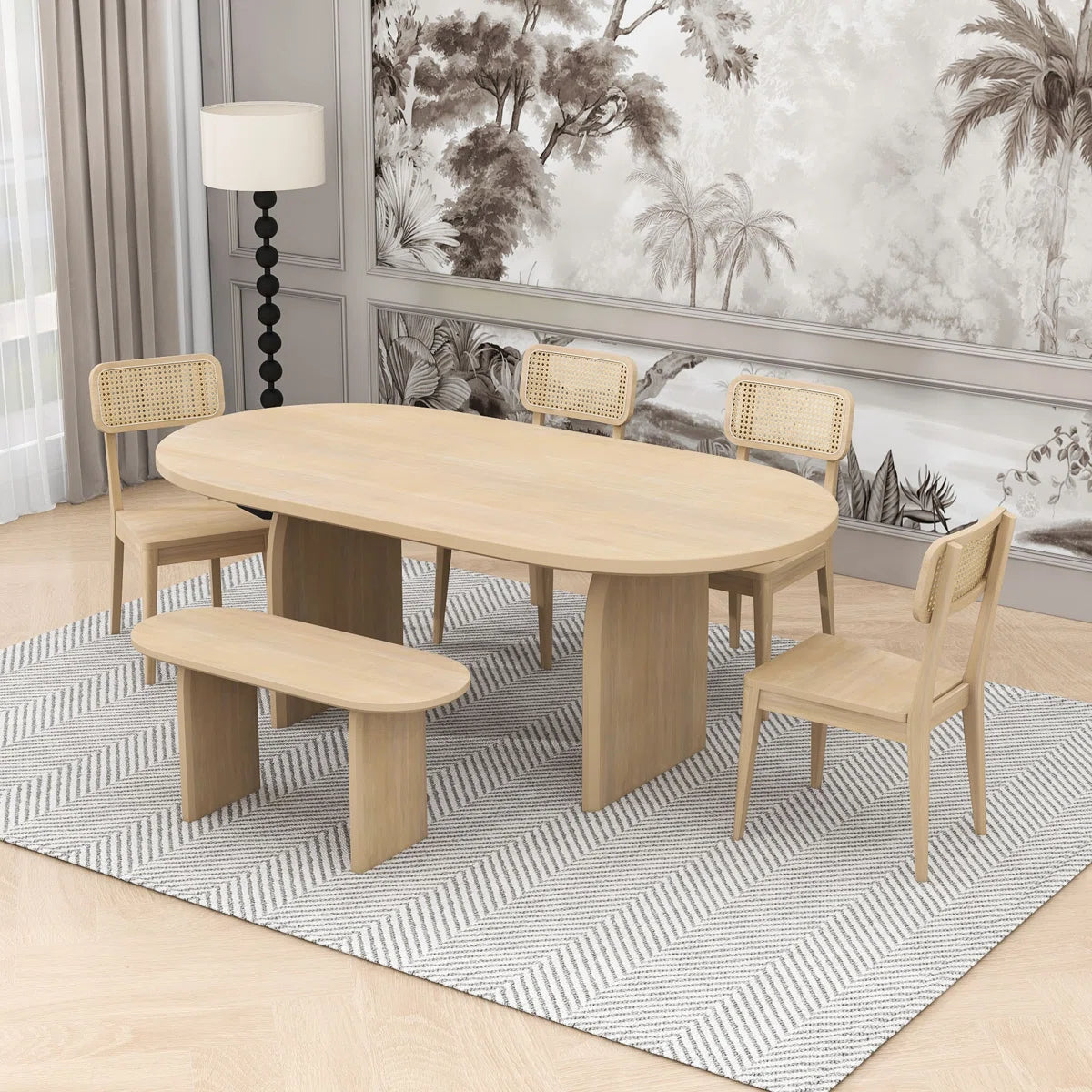 Austin Oval Dining Table Set Lifestyle | Mamta Handicraft