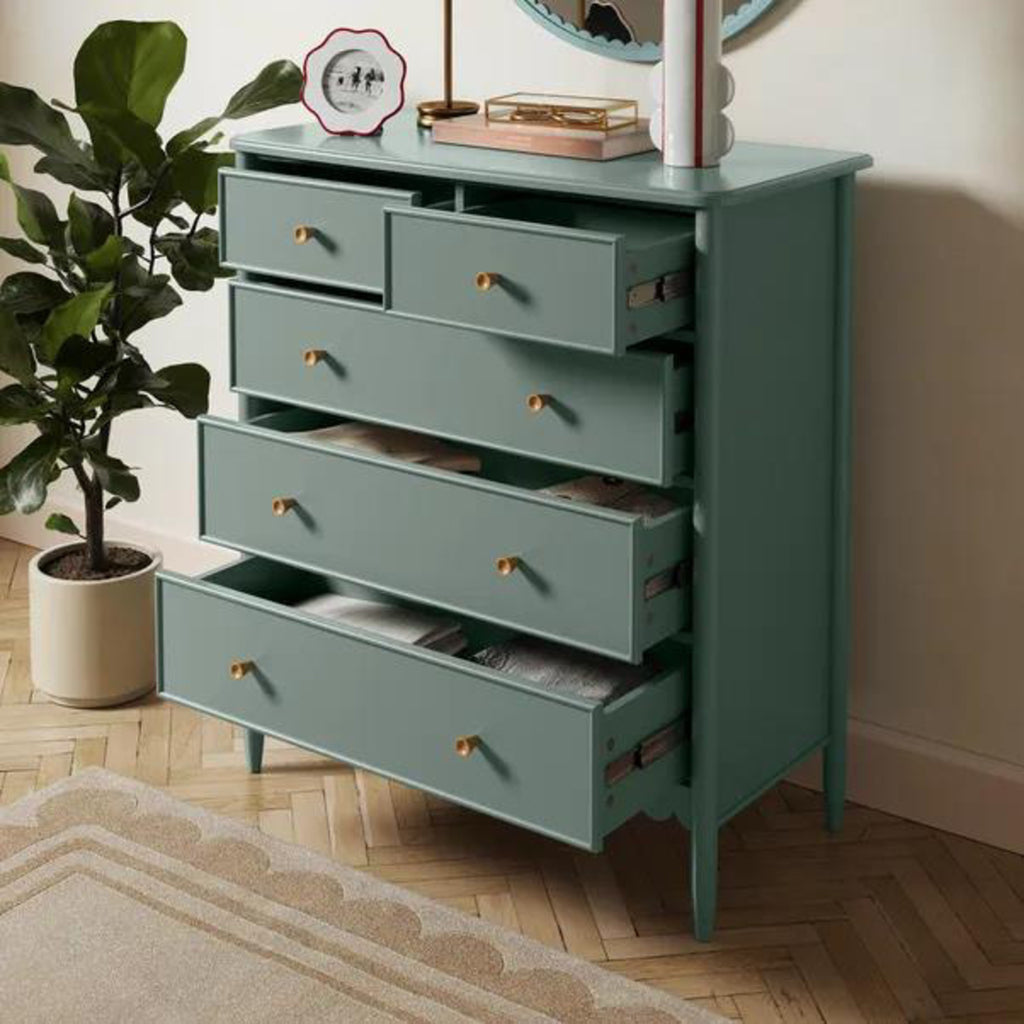 Zaira Classic Solid Wood 5-Drawer Chest of Drawers